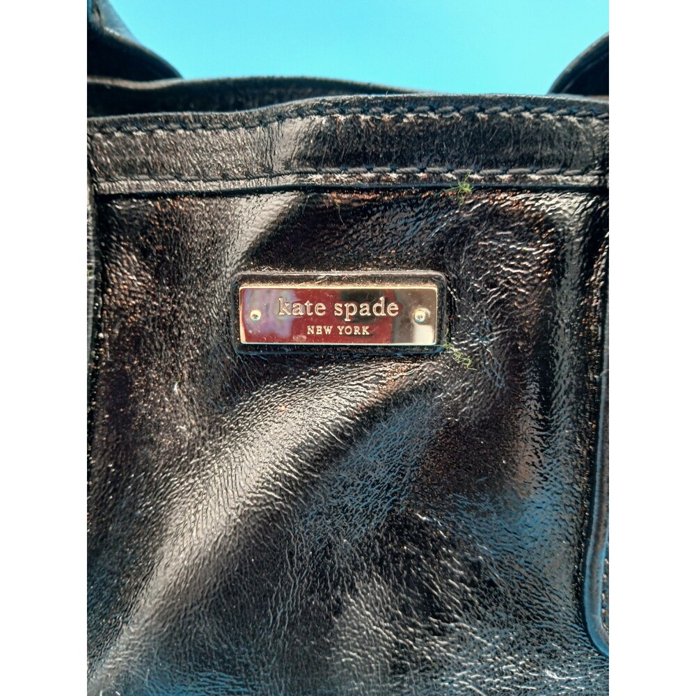 Kate Spade New York Glossy Patent Leather Handbag Black w Shoulder & Tote Straps - Picture 3 of 16